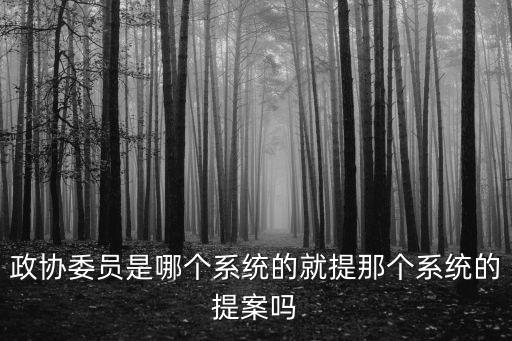 政協(xié)委員是哪個(gè)系統(tǒng)的就提那個(gè)系統(tǒng)的提案嗎