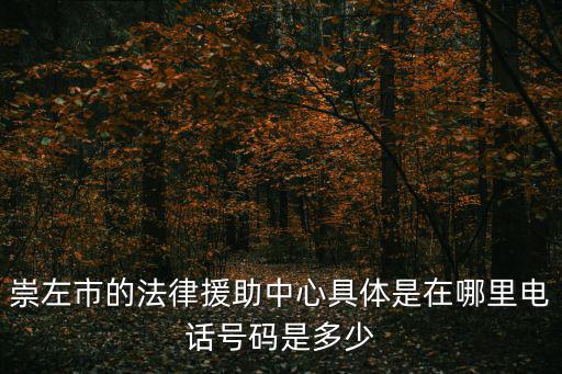 崇左市的法律援助中心具體是在哪里電話號碼是多少