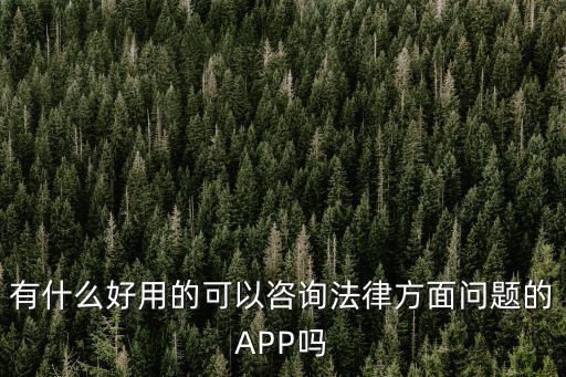 有什么好用的可以咨詢法律方面問題的APP嗎