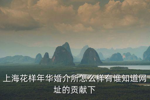 上海花樣年華婚介所怎么樣有誰知道網(wǎng)址的貢獻(xiàn)下