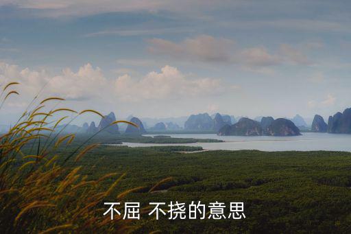 不屈 不撓的意思