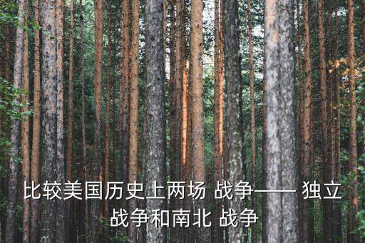 比較美國歷史上兩場 戰(zhàn)爭—— 獨(dú)立 戰(zhàn)爭和南北 戰(zhàn)爭