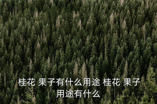  桂花 果子有什么用途 桂花 果子用途有什么