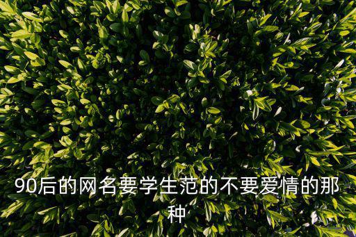 90后的網名要學生范的不要愛情的那種