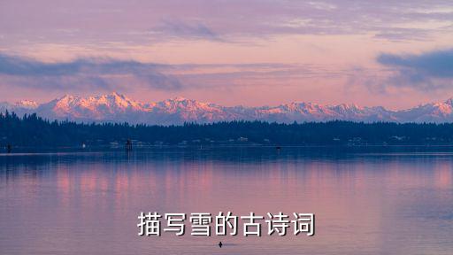 描寫雪的古詩詞