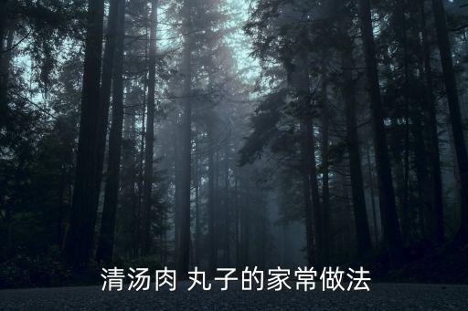  清湯肉 丸子的家常做法