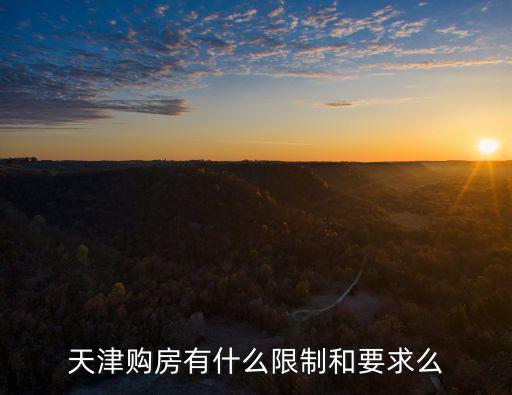 天津購房有什么限制和要求么