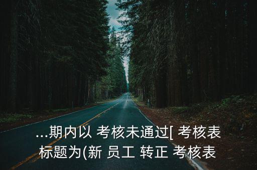 ...期內以 考核未通過[ 考核表標題為(新 員工 轉正 考核表