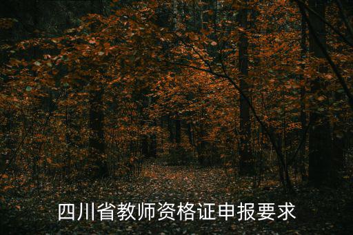 四川省教師資格證申報要求