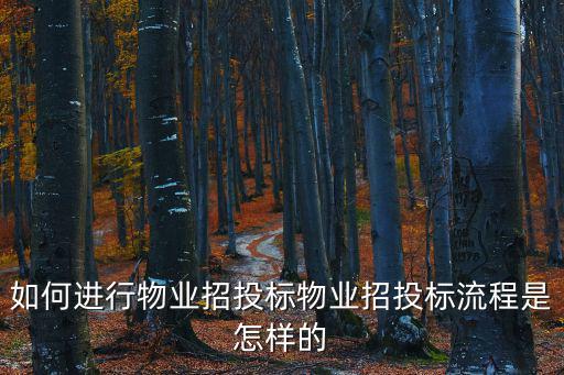 如何進行物業招投標物業招投標流程是怎樣的