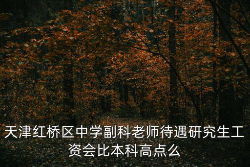 天津紅橋區中學副科老師待遇研究生工資會比本科高點么