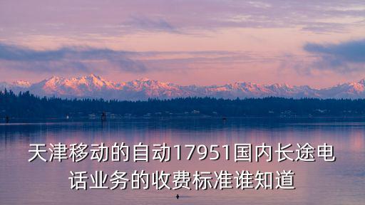 天津移動的自動17951國內長途電話業務的收費標準誰知道
