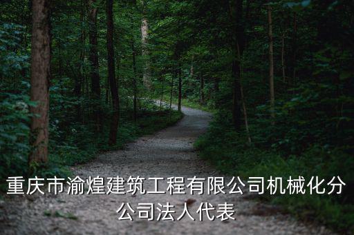 重慶市渝煌建筑工程有限公司機械化分公司法人代表