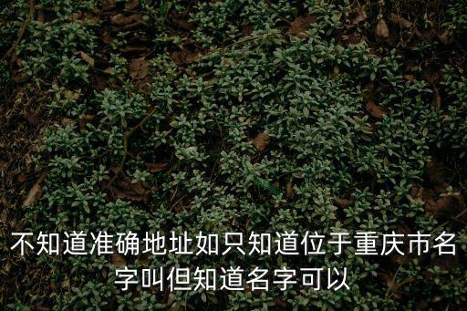 不知道準確地址如只知道位于重慶市名字叫但知道名字可以