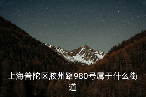 上海普陀區膠州路980號屬于什么街道