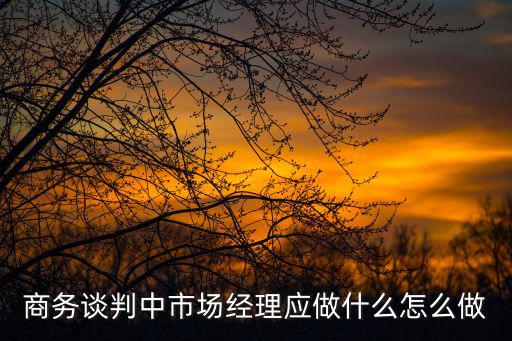 商務(wù)談判中市場(chǎng)經(jīng)理應(yīng)做什么怎么做