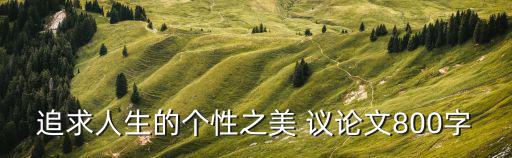 追求人生的個性之美 議論文800字
