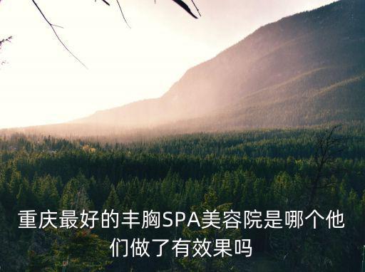 重慶最好的豐胸SPA美容院是哪個他們做了有效果嗎
