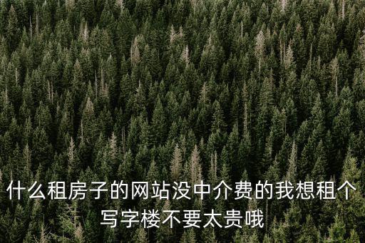 什么租房子的網站沒中介費的我想租個寫字樓不要太貴哦