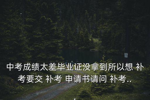中考成績太差畢業(yè)證沒拿到所以想 補考要交 補考 申請書請問 補考...