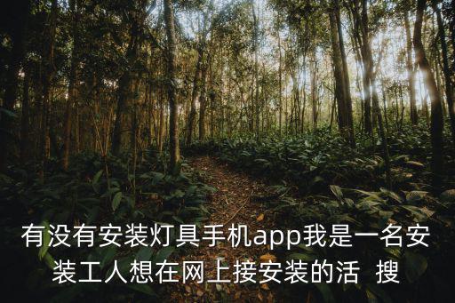 有沒有安裝燈具手機app我是一名安裝工人想在網(wǎng)上接安裝的活  搜
