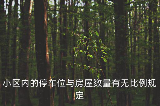 小區(qū)內(nèi)的停車位與房屋數(shù)量有無比例規(guī)定