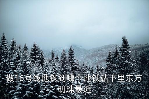 做16號線地鐵到哪個地鐵站下里東方明珠最近