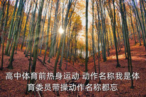 高中體育前熱身運(yùn)動(dòng) 動(dòng)作名稱我是體育委員帶操動(dòng)作名稱都忘