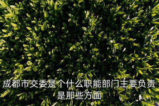 成都市交委是個(gè)什么職能部門(mén)主要負(fù)責(zé)是那些方面