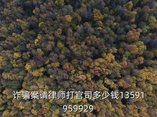 詐騙案請律師打官司多少錢13591959929