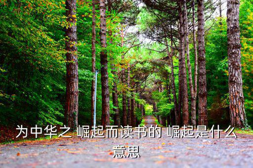為中華之 崛起而讀書的 崛起是什么意思