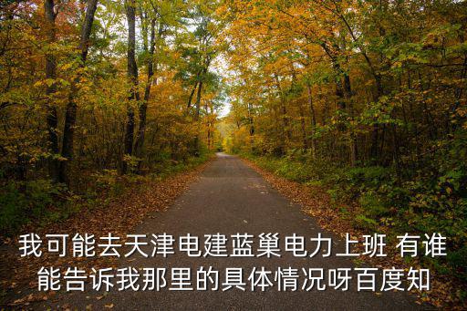 我可能去天津電建藍(lán)巢電力上班 有誰能告訴我那里的具體情況呀百度知