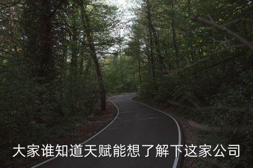 大家誰知道天賦能想了解下這家公司