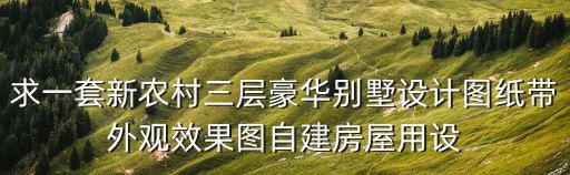 求一套新農村三層豪華別墅設計圖紙帶外觀效果圖自建房屋用設