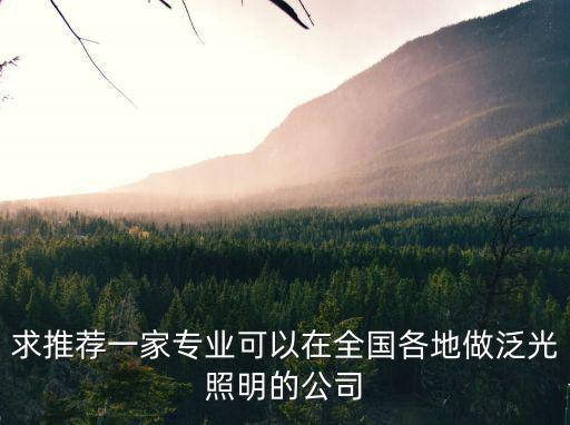 求推薦一家專業可以在全國各地做泛光照明的公司