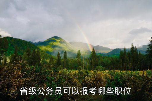 省考職位，省級(jí)公務(wù)員可以報(bào)考哪些職位