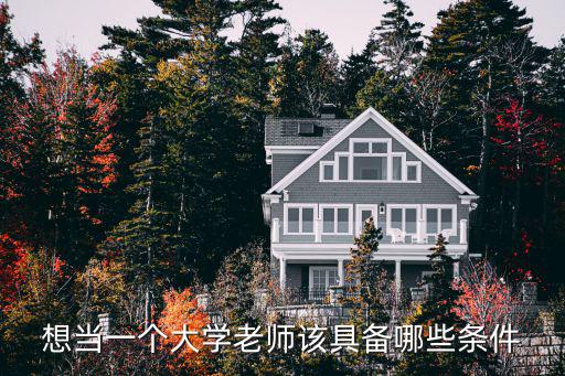想當一個大學老師該具備哪些條件