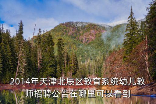 2014年天津北辰區教育系統幼兒教師招聘公告在哪里可以看到