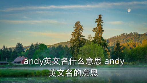  andy英文名什么意思 andy英文名的意思