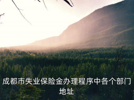 成都市失業保險金辦理程序中各個部門地址