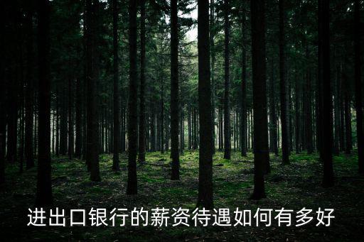 進出口銀行的薪資待遇如何有多好