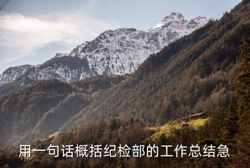 用一句話概括紀檢部的工作總結急