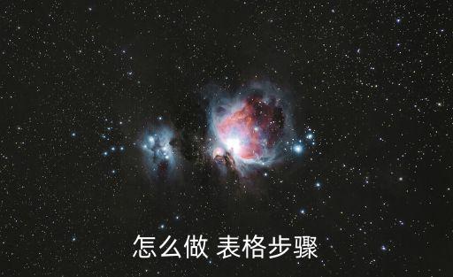 怎么做 表格步驟
