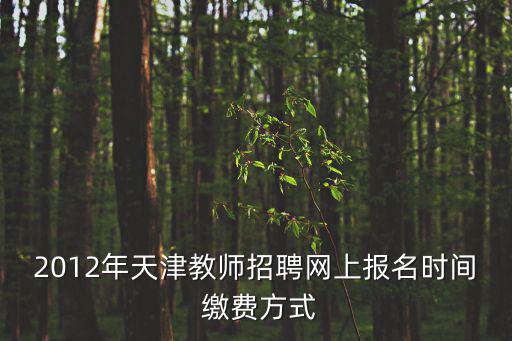 2012年天津教師招聘網上報名時間 繳費方式