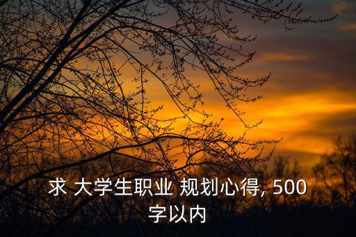 求 大學(xué)生職業(yè) 規(guī)劃心得, 500字以內(nèi)
