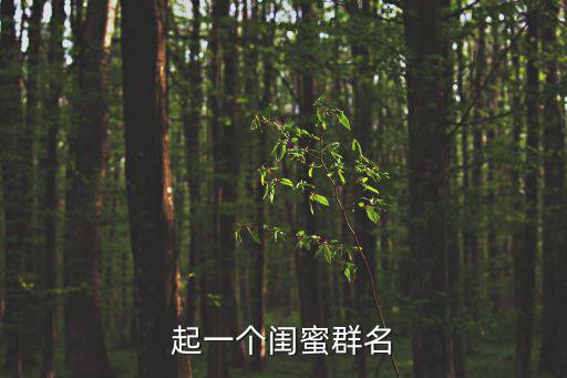 起一個(gè)閨蜜群名