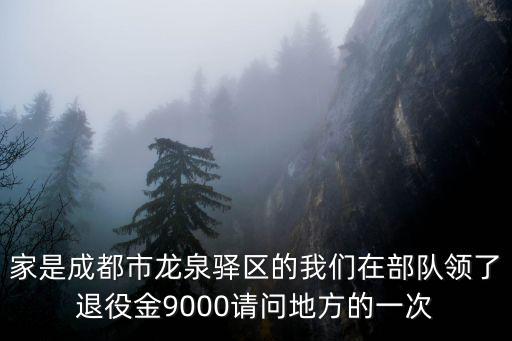 家是成都市龍泉驛區的我們在部隊領了退役金9000請問地方的一次