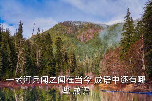 一老河兵聞之聞在當今 成語中還有哪些 成語