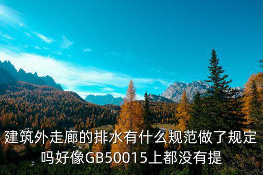 建筑外走廊的排水有什么規(guī)范做了規(guī)定嗎好像GB50015上都沒有提