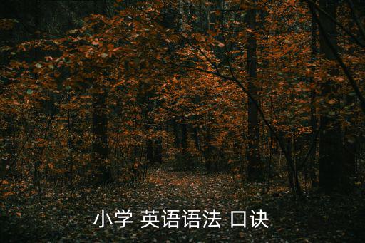 小學(xué) 英語語法 口訣